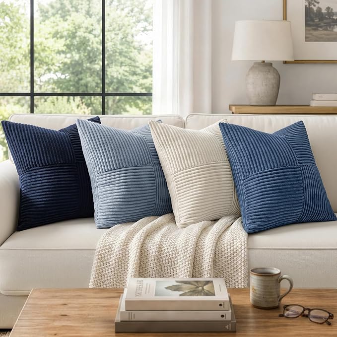 MIULEE Dusty Blue Decorative Throw Pillow Covers - Image 5