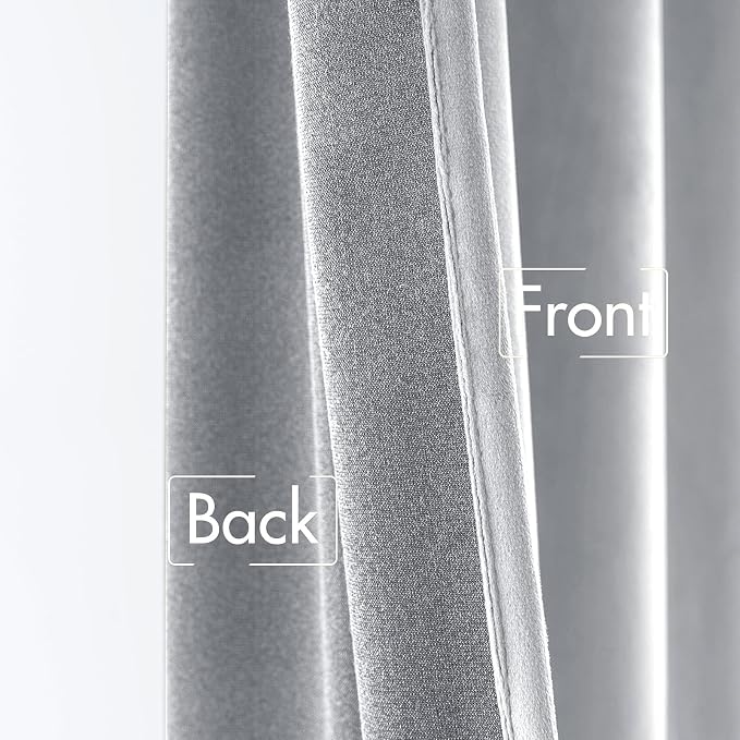 MIULEE Greyish White Velvet Blackout Curtains 52x96 inches 2 Panels | Luxury - Image 6