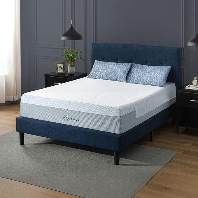 ZINUS 12 Inch QUADCOOL Memory Foam Mattress, Queen, Cool to Touch Soft Knit Cover, Cooling Gel Infusion, CertiPUR US Certified
