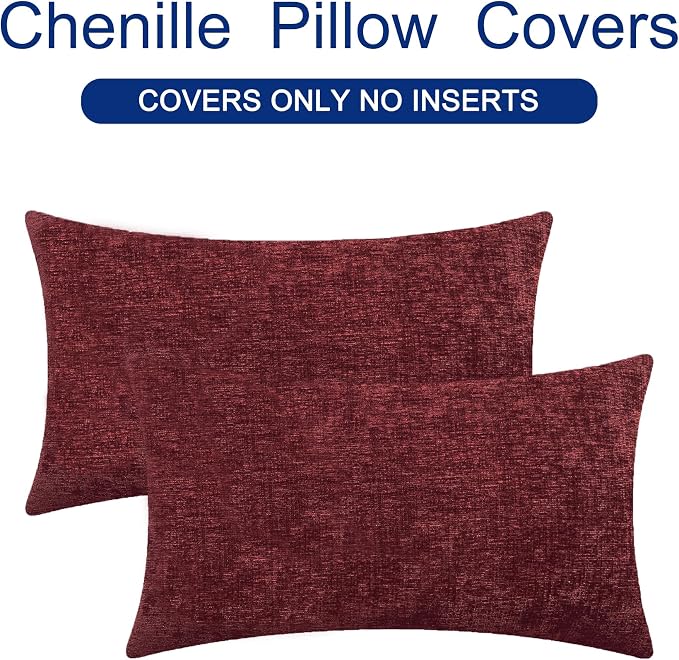 CaliTime Decorative Couch Throw Pillow Covers 26 X 16 Inches Burgundy | Pack of - Image 6