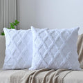 Set of 2 Soft Moroccan Throw Pillow Covers 18x18 Inch Plush Boho Decorative by Cozoomy