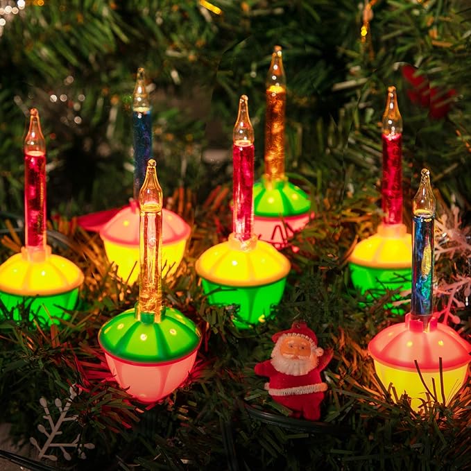 Brightown Multicolor Christmas Bubble Lights with 7 Bulbs, 2 Pack Night Bulbs UL Listed Christmas Tree Lights for Holiday Xmas Celebrations Lighting, Green Wire
