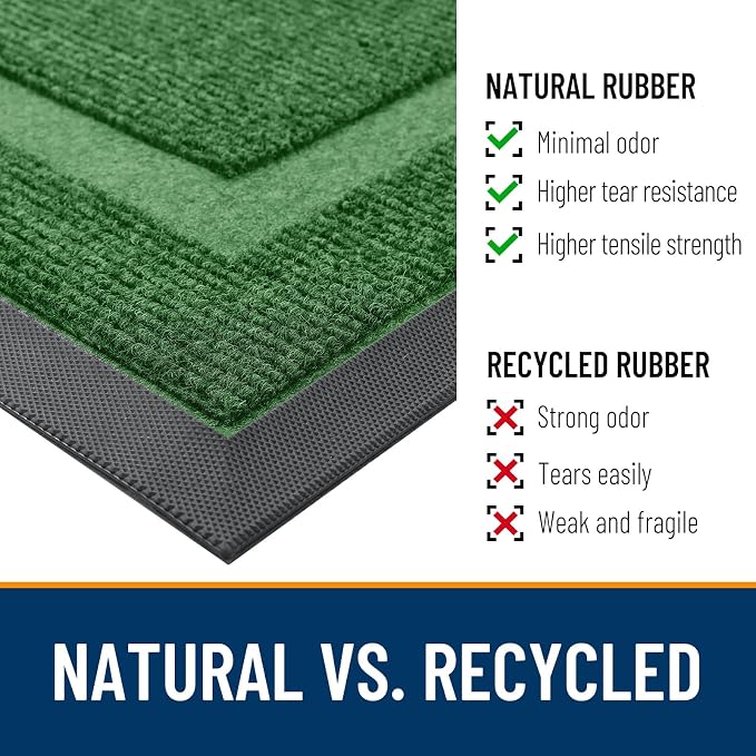 OLANLY Front Door Mat Outside 47x17, All-Season Heavy-Duty Rubber Doormat | - Image 4