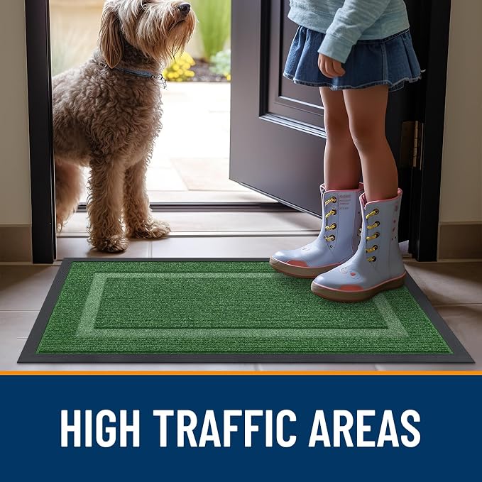 OLANLY Front Door Mat Outside 71x47, All-Season Heavy-Duty Rubber Doormat | - Image 7