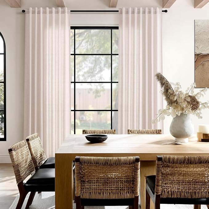 Natural White Linen Curtains 102 Inches Long - Image 8