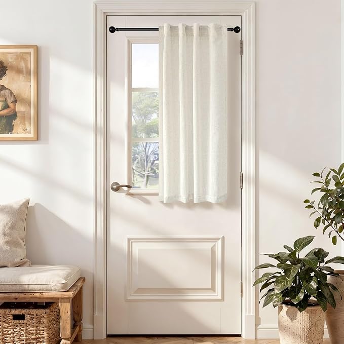 Pitalk Neutral Linen Curtains 40 Inch Length 2 Panels - Image 6