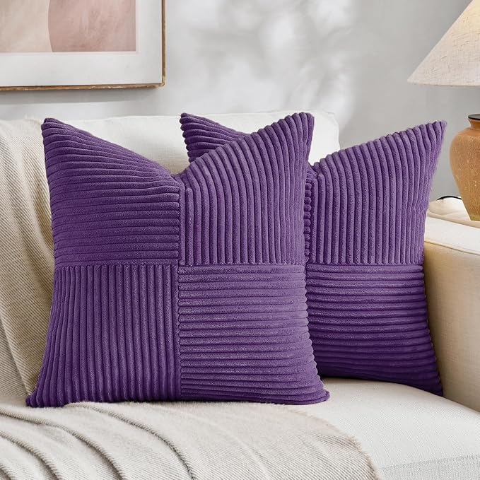 Fancy Homi 2 Packs Purple Samll Decorative Throw Pillow Covers 14x14 Inch by Fancy+Homi