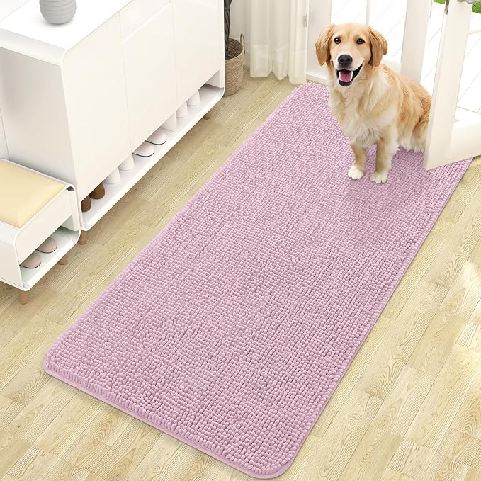 OLANLY Dog Door Mat for Muddy Paws 47x24, Super Absorbent Chenille Mud Mat | by OLANLY