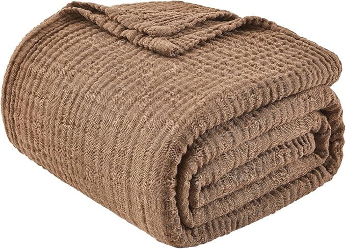 EMME Muslin Blankets for Adults Throw Blanket for Couch Breathable Gauze Soft - Image 8