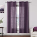 Plum Linen Curtains 72 Inch Length by Nanspring