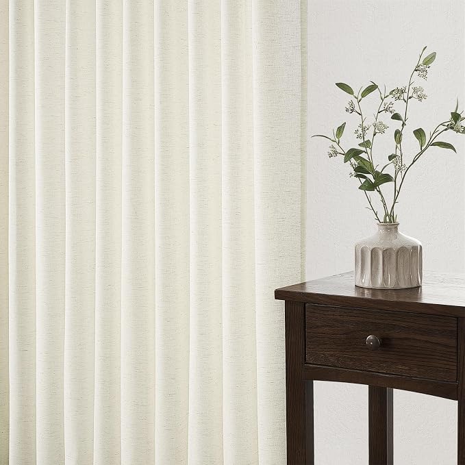 Topfinel Pinch Pleated Curtains 90 Inches Long 1 Panels Set, Natural Cream Semi - Image 5