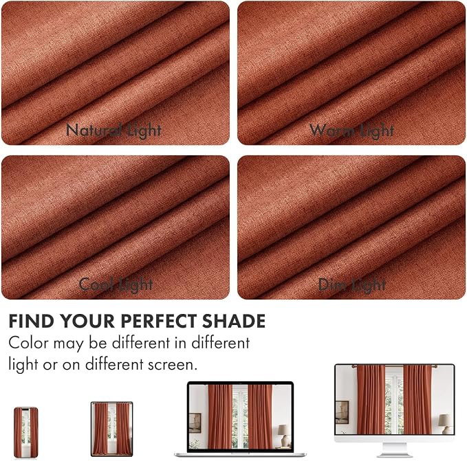 MIULEE Fall 100% Blackout Linen Curtains - Image 7