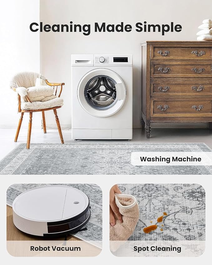 AMADA HOMEFURNISHING 9x12 Area Rugs, Washable Living Room Rug - Image 4