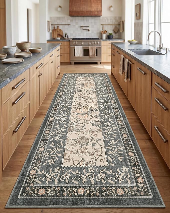GarveeHome Grey Washable Kitchen Runner Rug: 2'6" x 8' Hallway Rug Non Slip - Image 3