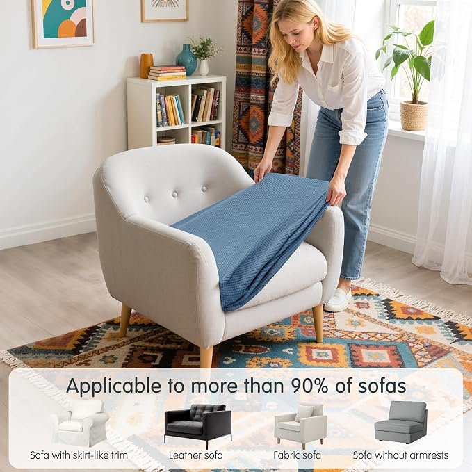 Hokway Stretch Couch Cushion Slipcovers Reversible Cushion Protector Slipcovers - Image 4
