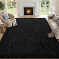 PLHXFR 6x9 Area Rugs Living Room: Fluffy Bedroom Rug Shag Carpet Black | by PLHXFRSoftAreaRugs