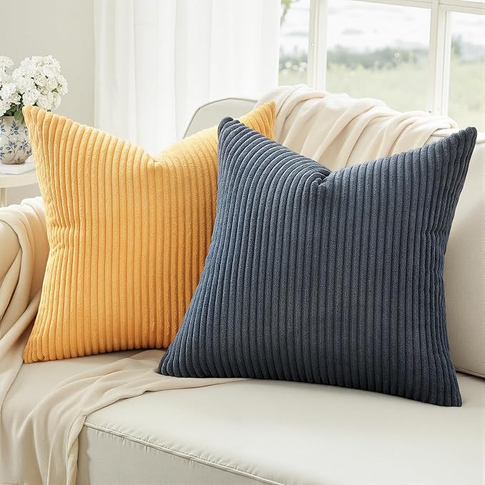 Topfinel Burnt Orange and Blue Couch Pillows Pack of 4 Decorative 16x16 Inch - Image 2