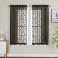 Furman Sheer Curtains Chocolate 45 Inch Length 2 Panels Set, Jacquard Clip by OWENIE