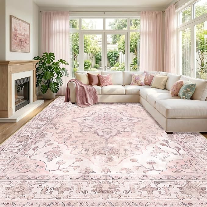 RELEANY Washable Area Rug, Large 10'x14', Water Repellent, Pet Friendly by RELEANY