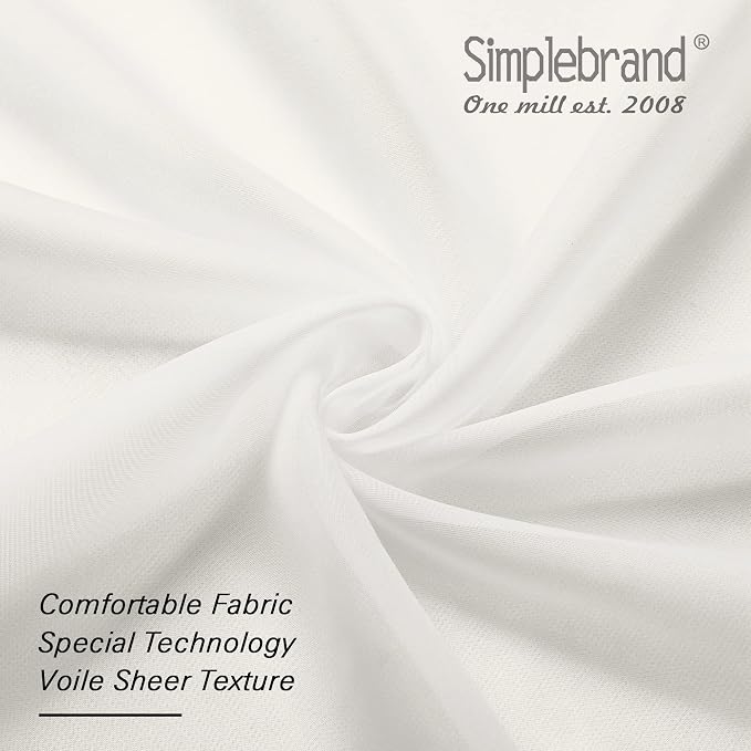 Simplebrand Ivory Short Sheer Curtains 45 Inch Length - Image 7
