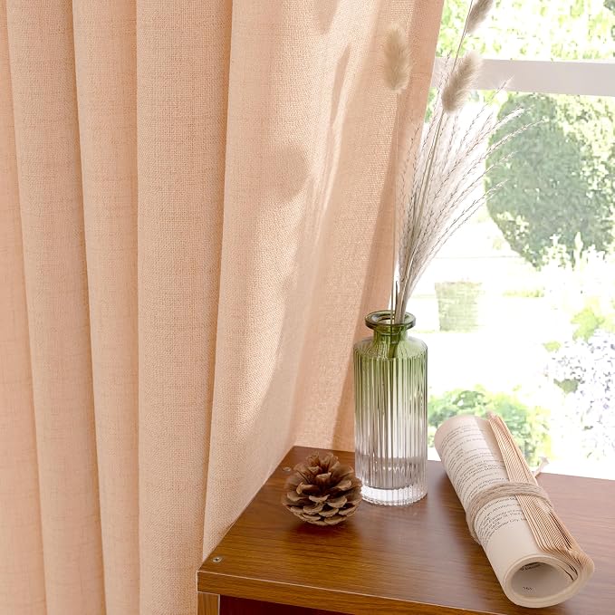 YoungsTex Peach Linen Curtains 72 Inches Long - Image 5