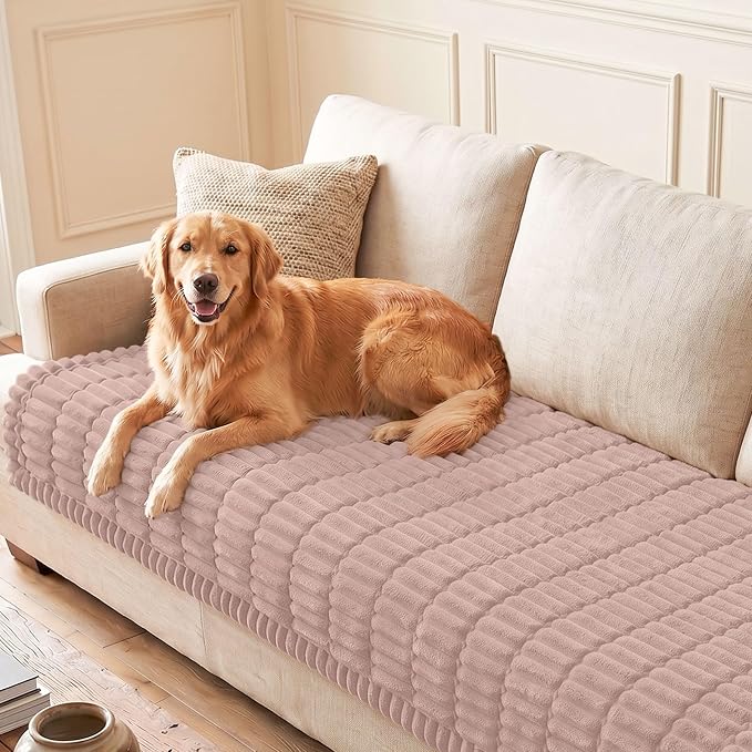 Couch Cover for Dogs, Washable Non Slip Plush Flannel Sofa Protector | Thick by hyha