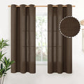 YoungsTex Brown Linen Curtains 63 Inches Length by YoungsTex