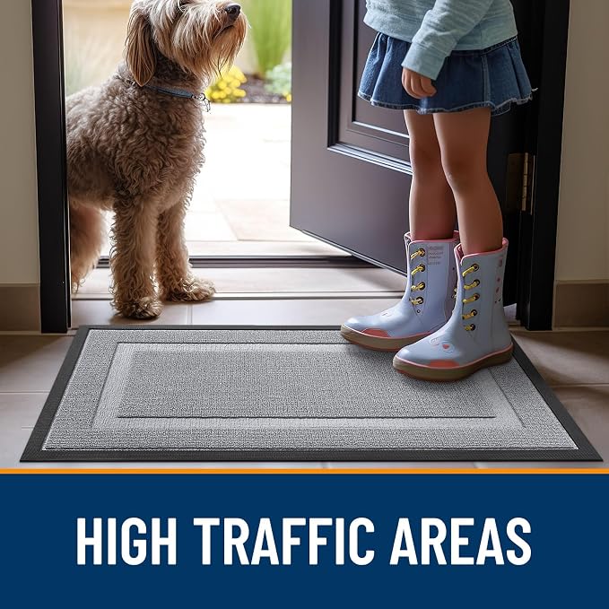 OLANLY Front Door Mat Outside 71x47, All-Season Heavy-Duty Rubber Doormat | - Image 6