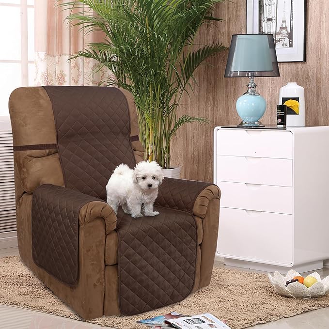 U-NICE HOME Reversible Recliner Chair Covers, Chocolate | 28''Recliner Cover - Image 2