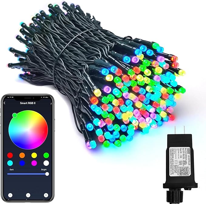 Smart WiFi LED Christmas Lights, APP-Controlled RGB Fairy String Lights, Ideal for Xmas Tree, Garden, Home, Party, Halloween Festival Deco (33ft-100LED)