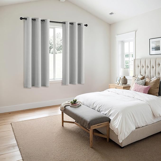 MIULEE Blackout Curtains for Bedroom 2 Panels 40 x 54 Inch Long Silver | - Image 6