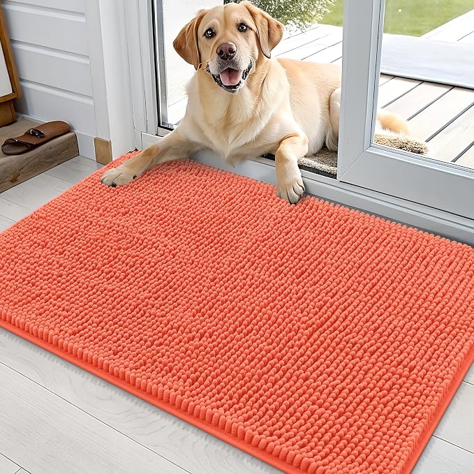 OLANLY Dog Door Mat for Muddy Paws 35x24, Super Absorbent Chenille Mud Mat | by OLANLY