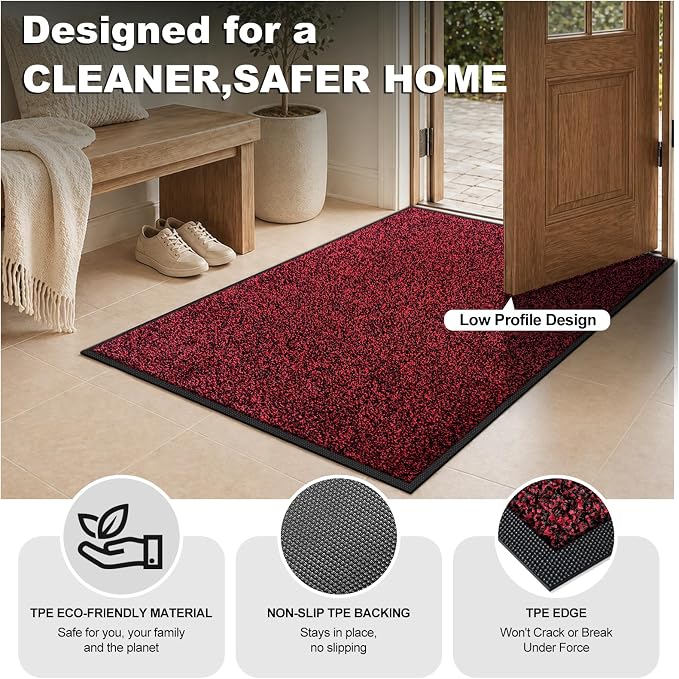 Super Absorbent Front Door Mat, Non-Slip Washable Indoor Doormats, Low Profile - Image 5