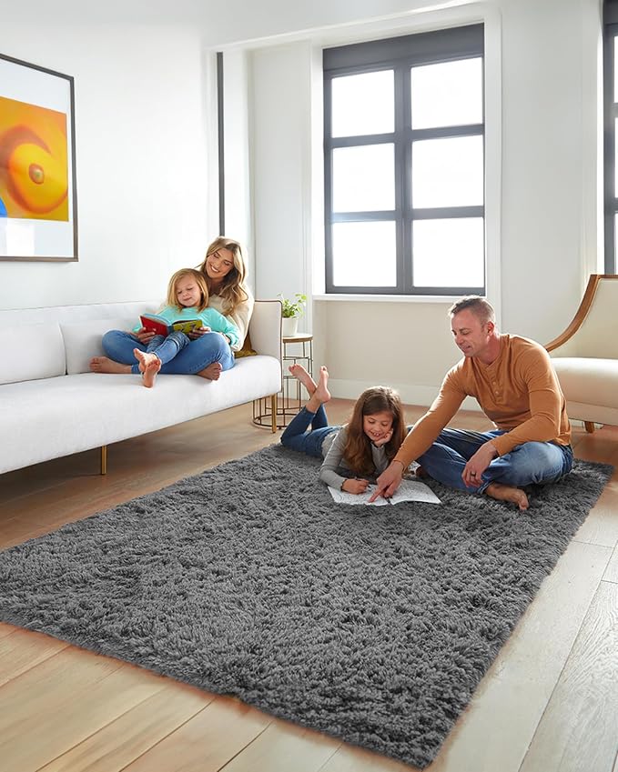 Ophanie Rugs for Living Room, Upgrade Non-Slip Fluffy Soft 5x8 Area Rug - Image 3