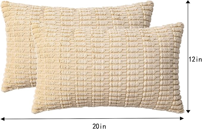 Aegero Pack of 2 Corduroy Decorative Throw Pillow Covers 12x20 Inch - Image 7