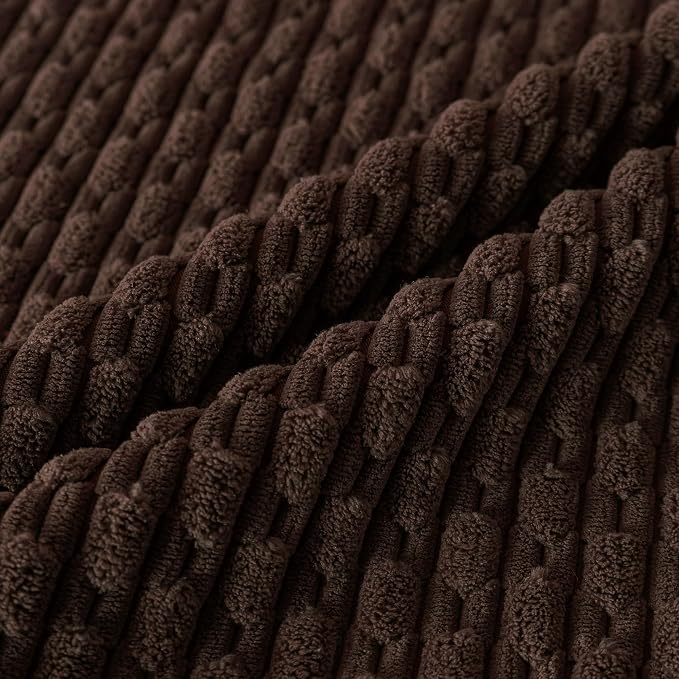 Set of 4 Dark Brown Decorative Throw Pillow Covers 18x18 Inch Corduroy Pillow - Image 4