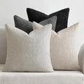 MIULEE Soft Decorative Chenille Pillow Covers Cream Grey 18x18 Pack of 4 | by MIULEE