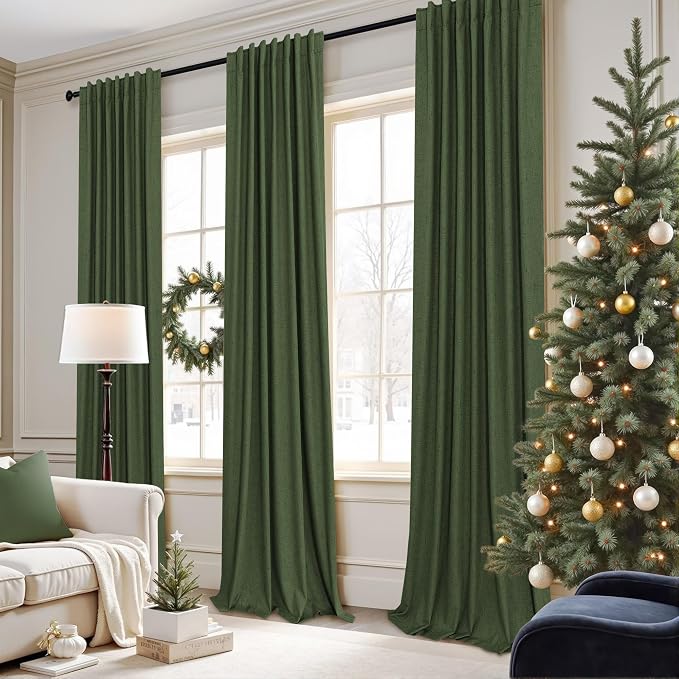 Pitalk Olive Green Blackout Curtains 63 Inch Length 2 Panel - Image 7