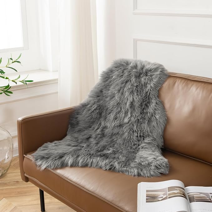 Ashler Faux Fur Rug, Fluffy Shaggy Area Rug Ultra Soft 2 x 3 Feet Sheepskin Fur - Image 5