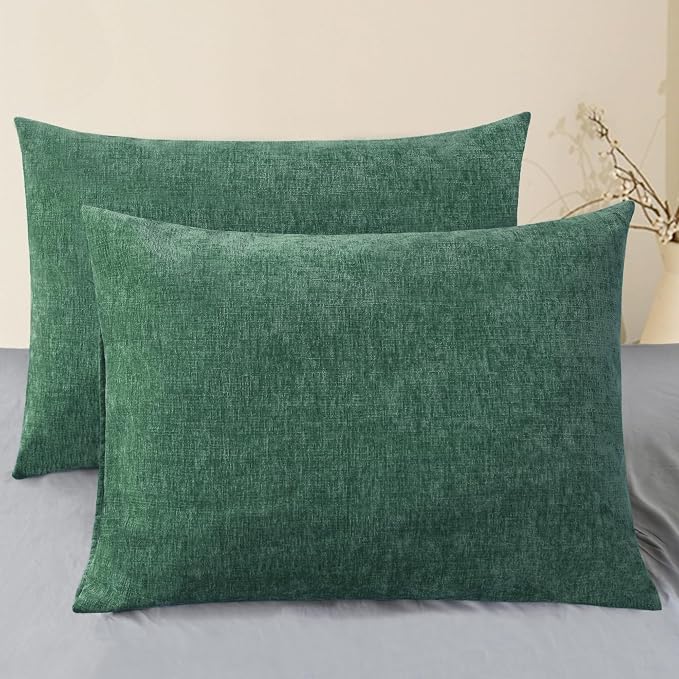 CaliTime Decorative Standard Throw Pillow Covers 26 X 20 Inches Dark Green | by CaliTime