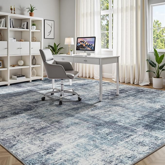 9x12 Area Rug for Living Room, Abstract Washable Non-Slip Large Rugs, Dining - Image 3