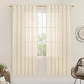 Beige Linen Curtains for Living Room 2 Panels Set, 52 x 78 Inch | Faux Linen by LAMIT