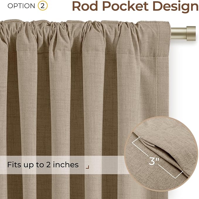 INOVADAY 100% Blackout Linen Curtains - Image 4
