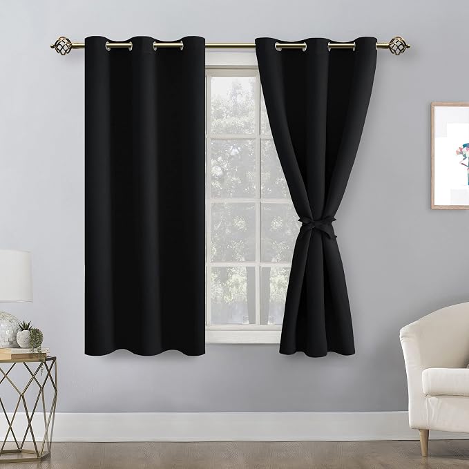 Blackout Curtains for Bedroom, 2 Drape Panels, 38 x 54 Inch | Light Blocking & - Image 8