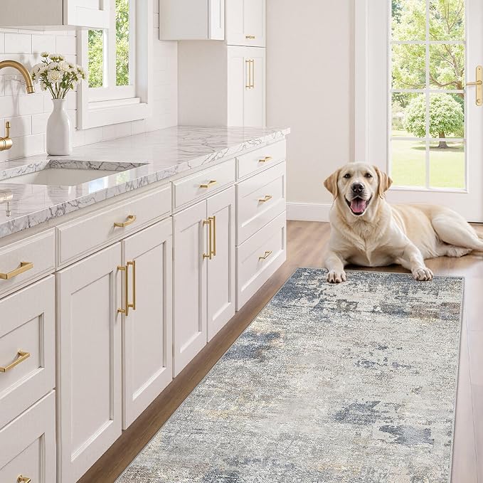UERMEI 3x8 Washable Runner Rug for Hallway, Non Slip Low Pile Kitchen Carpet - Image 9