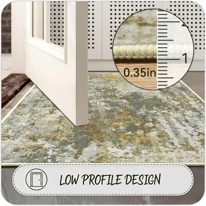 2x5 Green Rug Runners for Hallways Kitchen Non Slip Washable Entryway Runner - Image 5