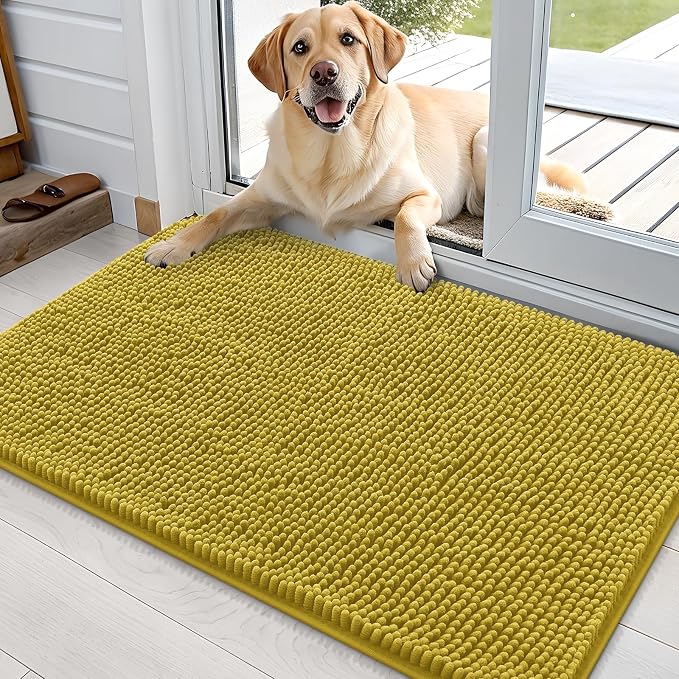 OLANLY Dog Door Mat for Muddy Paws 36x24, Super Absorbent Chenille Mud Mat | by OLANLY