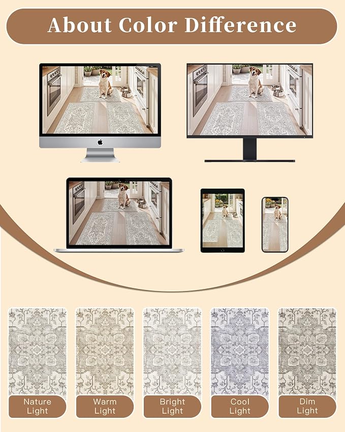 Madane 2-Piece Area Rugs Set, Small Kitchen Runner Non-Slip, Low Pile Floor - Image 9