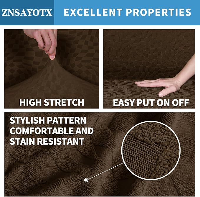 ZNSAYOTX 1 Piece Stretch Loveseat Covers - Image 3