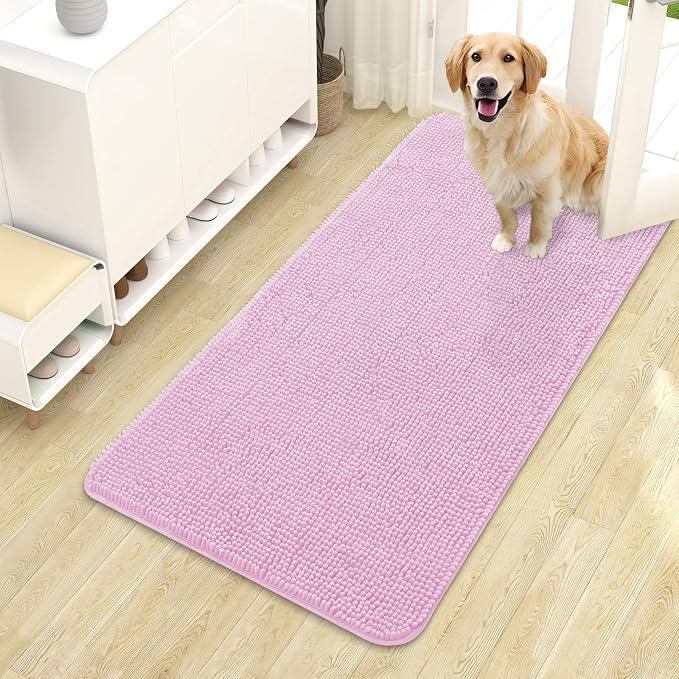 OLANLY Dog Door Mat for Muddy Paws 44x24, Super Absorbent Chenille Mud Mat | by OLANLY